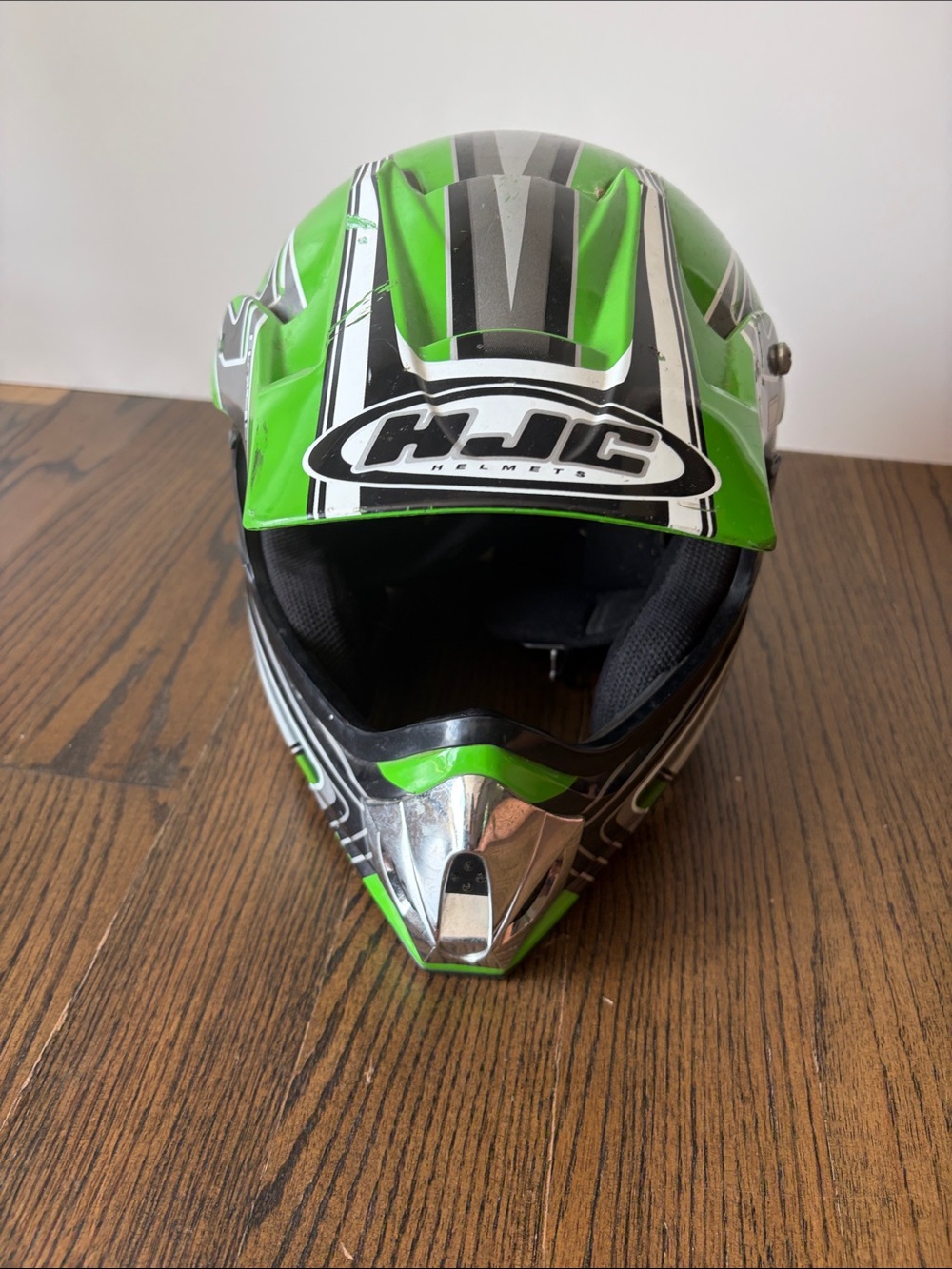 HJC Green & Black Motocross Helmet
